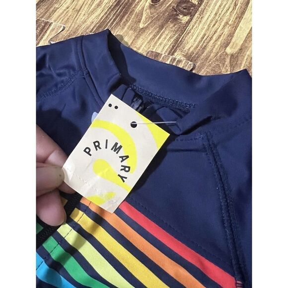 Primary Baby Navy Rainbow Baby Rain One Piece Rash Guard Size 18-24m - Picture 4 of 6